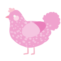 (unnamed), a pink chicken with a speckle pattern