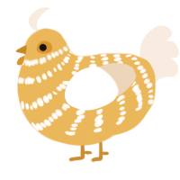 (unnamed), a honey and cream chicken with a bar pattern
