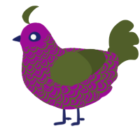 Jack, a plum and olive chicken with a double-lace pattern