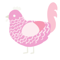 Pink Kitty Core, a pink and rose chicken with a lace pattern