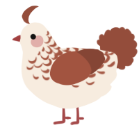Milkweed, a cream and russet chicken with a half-lace pattern