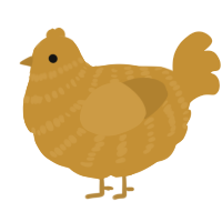 King Midas, a gold chicken with a bar pattern