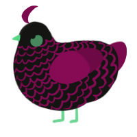 Lovesick, a black and wine chicken with a lace pattern