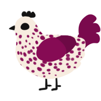 Marrow, a cream and wine chicken with a speckle pattern