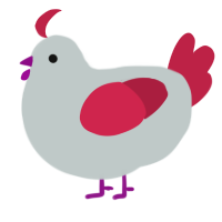 Raspberry, a silver and crimson chicken