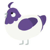 A white and overcast chicken with a head pattern