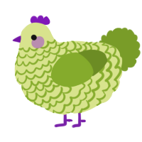 (unnamed), a lemon and chartreuse chicken with a lace pattern