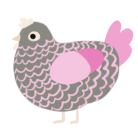 Wild Rose, a ash and pink chicken with a lace pattern