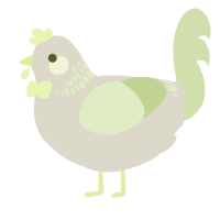 Sprite, a mist and gluppy chicken with a neck-band pattern