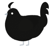 (unnamed), a black chicken with a lace pattern