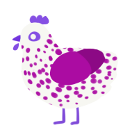 (unnamed), a white and plum chicken with a speckle pattern