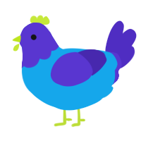 (unnamed), a sky and indigo chicken with a head pattern