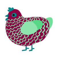 A maroon and spring chicken with a lace pattern