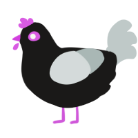 (unnamed), a sable and silver chicken