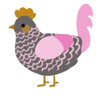 A7P4, a grey and pink chicken with a lace pattern