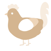 A beige and cream chicken