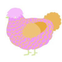 A lavender and honey chicken with a lace pattern