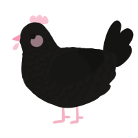 A sable and black chicken with a lace pattern