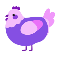 (unnamed), a blurple and lavender chicken with a head pattern