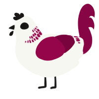 (unnamed), a white and maroon chicken with a neck-band pattern
