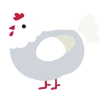(unnamed), a mist and white chicken with a head pattern