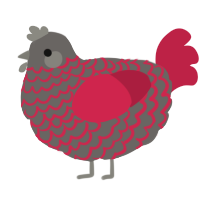 (unnamed), a grey and crimson chicken with a lace pattern