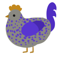 (unnamed), a ash and indigo chicken with a speckle pattern
