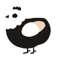 A sable and cream chicken with a head pattern
