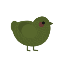 A olive chicken with a lace pattern