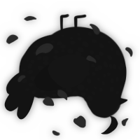A black chicken with a speckle pattern
