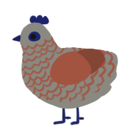 Puck, a ash and russet chicken with a lace pattern