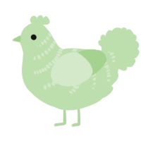 Booger, a gluppy chicken with a half-bar pattern