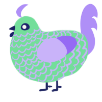 Ivy, a spring and lilac chicken with a lace pattern