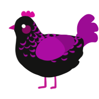 (unnamed), a black and plum chicken with a half-lace pattern