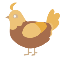 Miss Eggy, a brown and honey chicken with a head pattern
