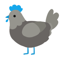 Hades, a grey and ash chicken with a head pattern
