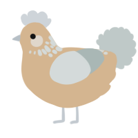 (unnamed), a beige and silver chicken with a neck-speckle pattern