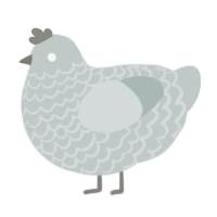 (unnamed), a silver chicken with a lace pattern