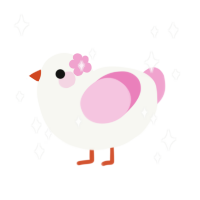Pink Scare, a white and pink chicken