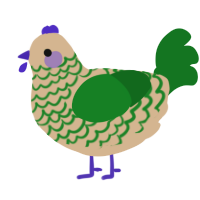 (unnamed), a beige and leaf chicken with a lace pattern