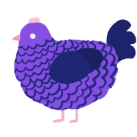 (unnamed), a blurple and navy chicken with a lace pattern