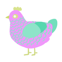 Very pastel, a lavender and mint chicken with a lace pattern