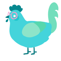 Spooks, a aqua and mint chicken
