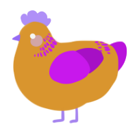 (unnamed), a orange and amethyst chicken with a neck-band pattern