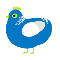 A sapphire and white chicken with a neck-band pattern
