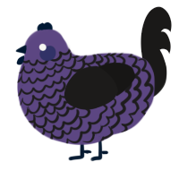 GrapeFruit, a overcast and sable chicken with a lace pattern