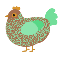 A brown and spring chicken with a double-lace pattern