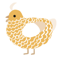 Sherry, a honey and cream chicken with a lace pattern