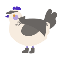 Esparza, a cream and grey chicken with a neck-band pattern