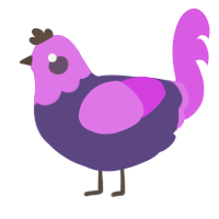 A overcast and orchid chicken with a head pattern